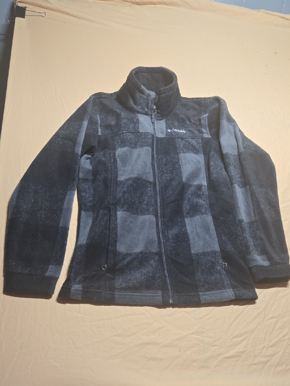 ♡Columbia Kids Black and Gray Full-Zip Fleece Jacket Size 14/16